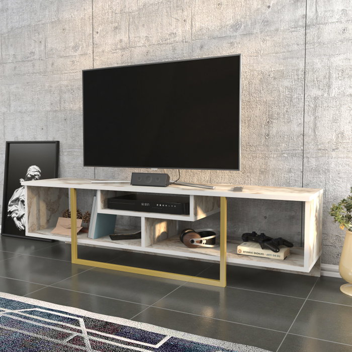 Hanah Home Asal 150 - Gold, Ephesus Soporte de TV Oro y Blanco Hanah Home Asal 150 - Gold, Ephesus Soporte de TV Oro y Blanco